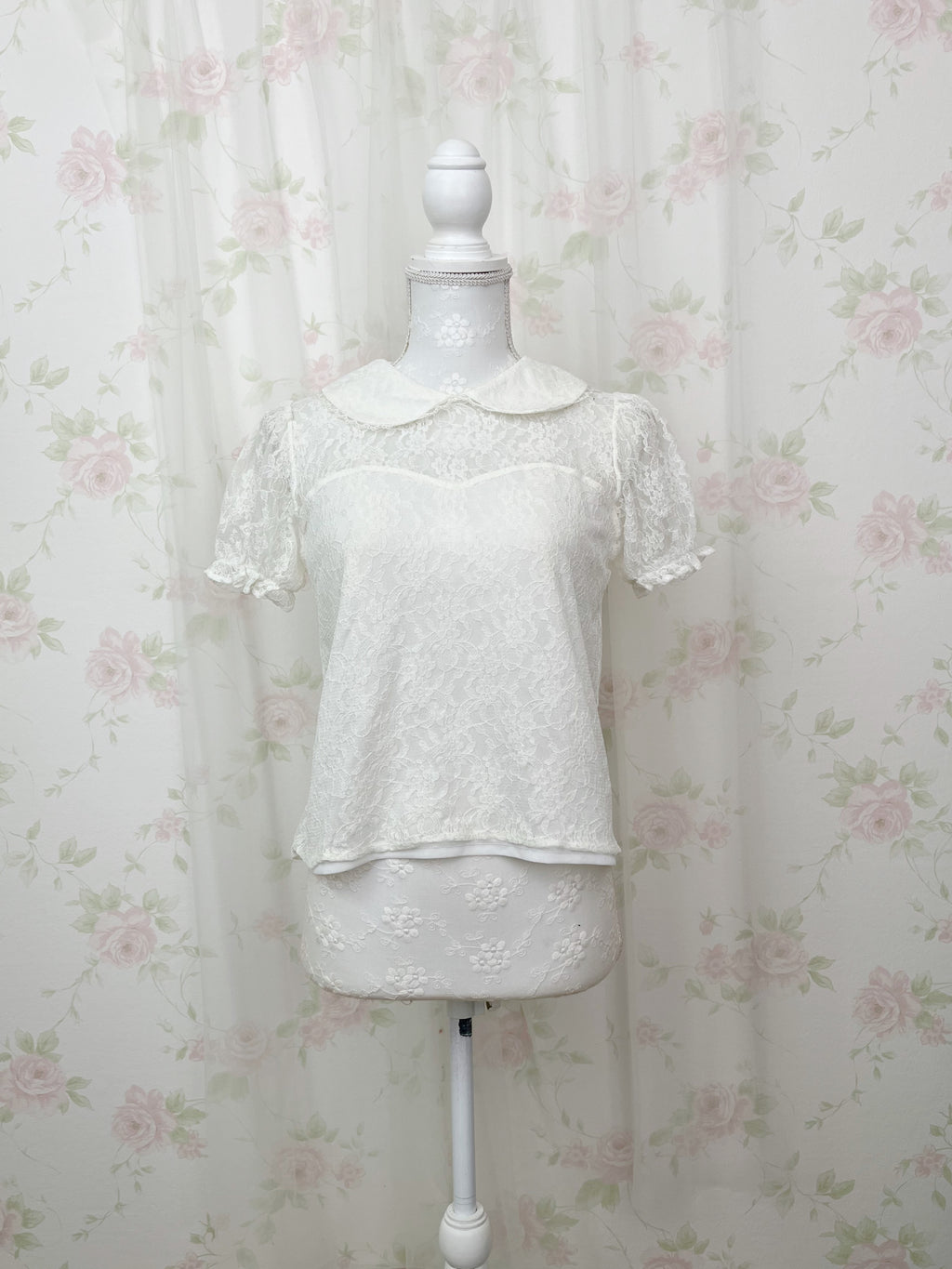 Honey Cinnamon Lace Blouse (Ivory)