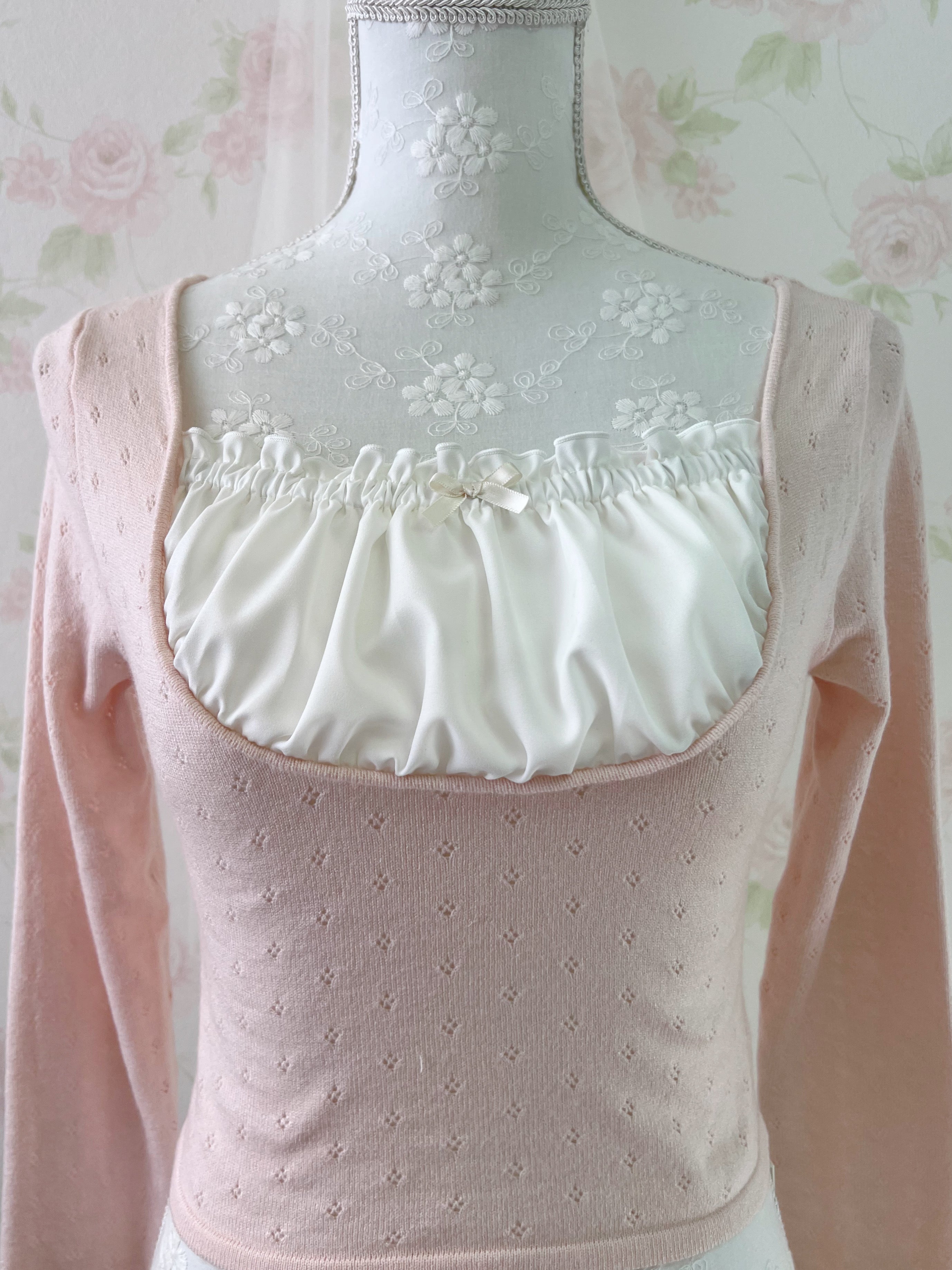 Milkmaid Soft Long Sleeved Top (Pink)
