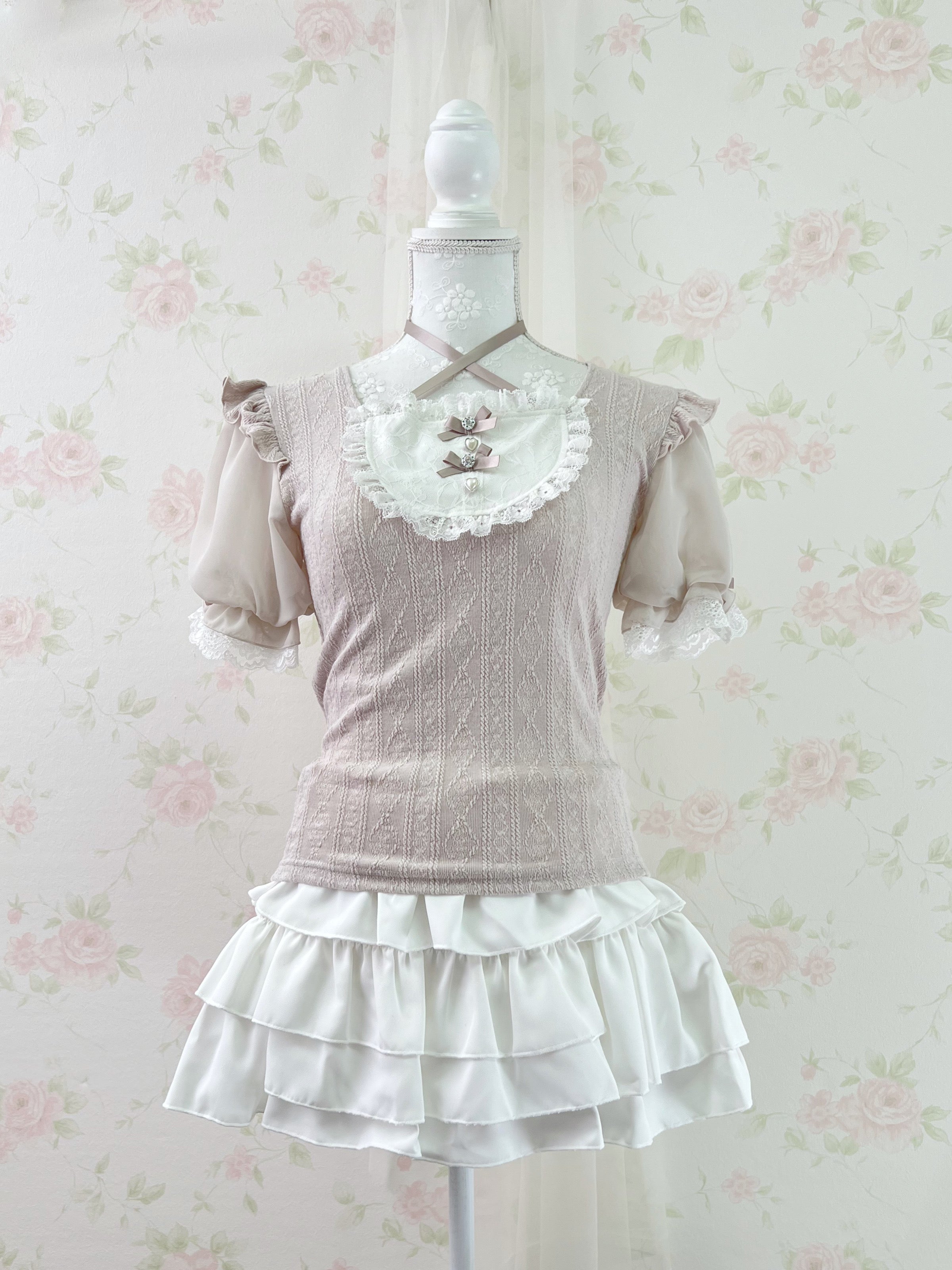 NOEMIE Halter Neck Laced Up Back Top (Grayish Pink)