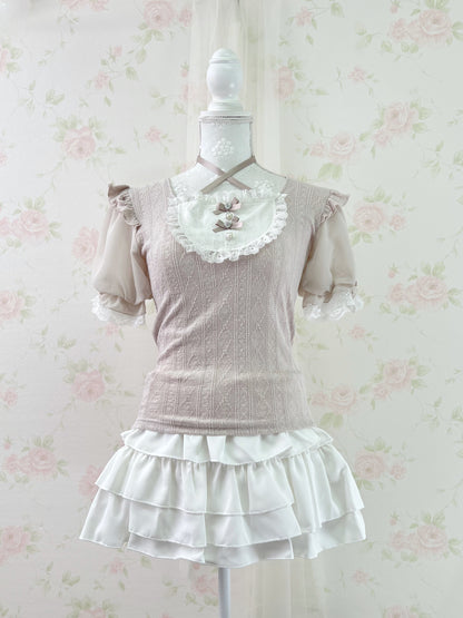 NOEMIE Halter Neck Laced Up Back Top (Grayish Pink)