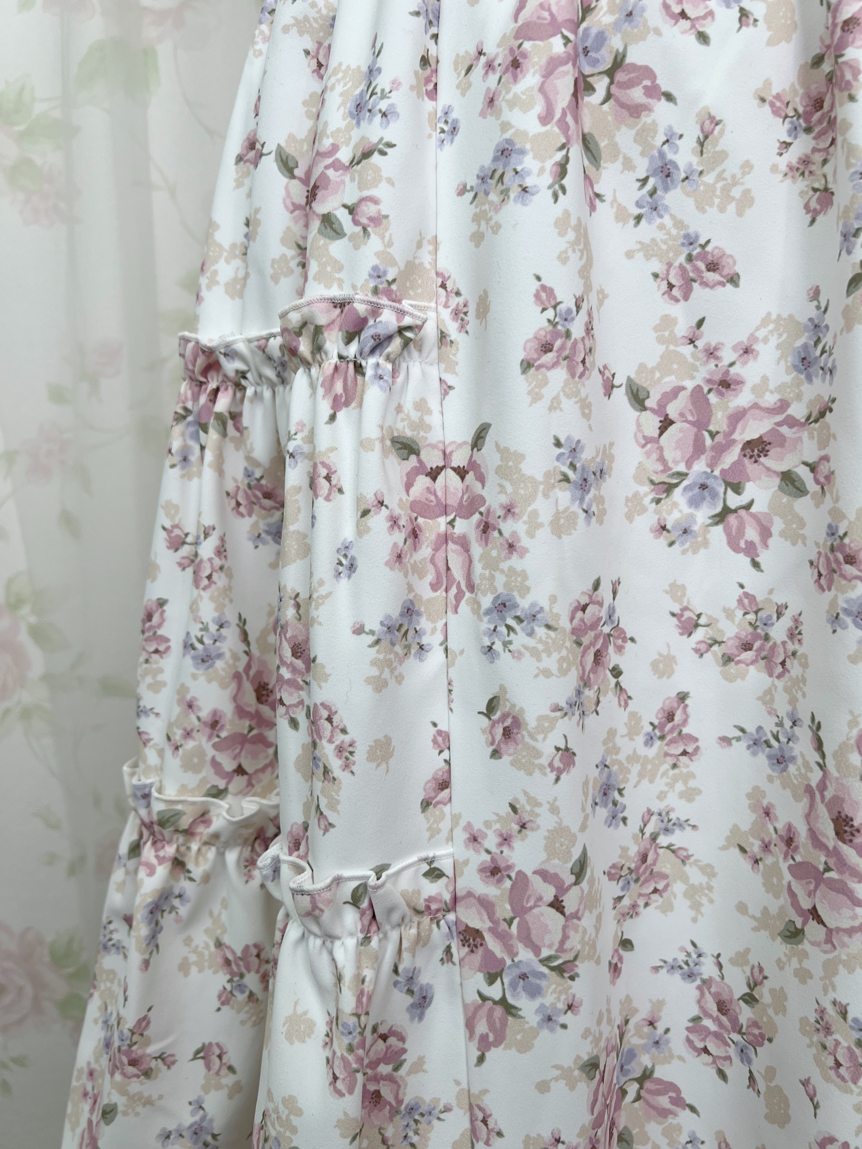 LODISPOTTO Pastel Floral Ruffeld Skirt