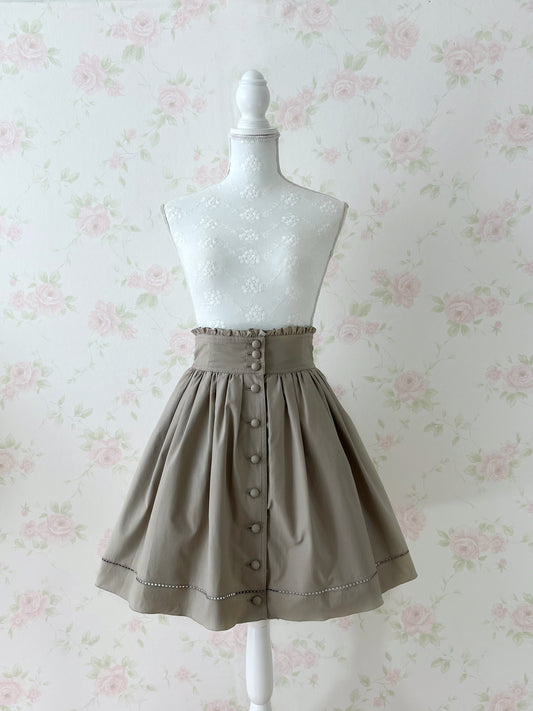 L’EST ROSE Button Up High Waist Skirt