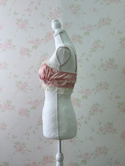 Satin Lace Bustier (Pink)