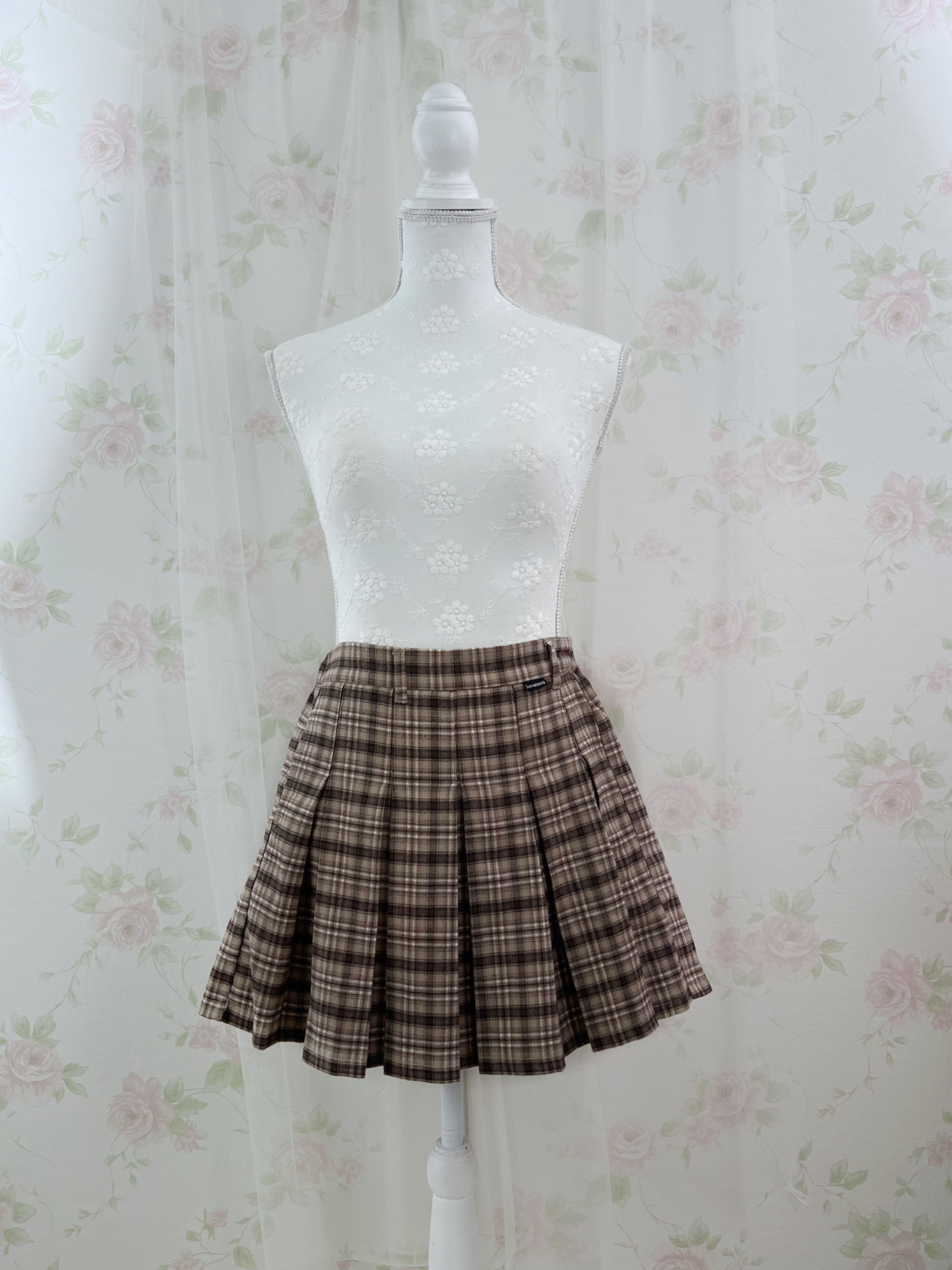 Love Toxic Pleated Checked Skirt