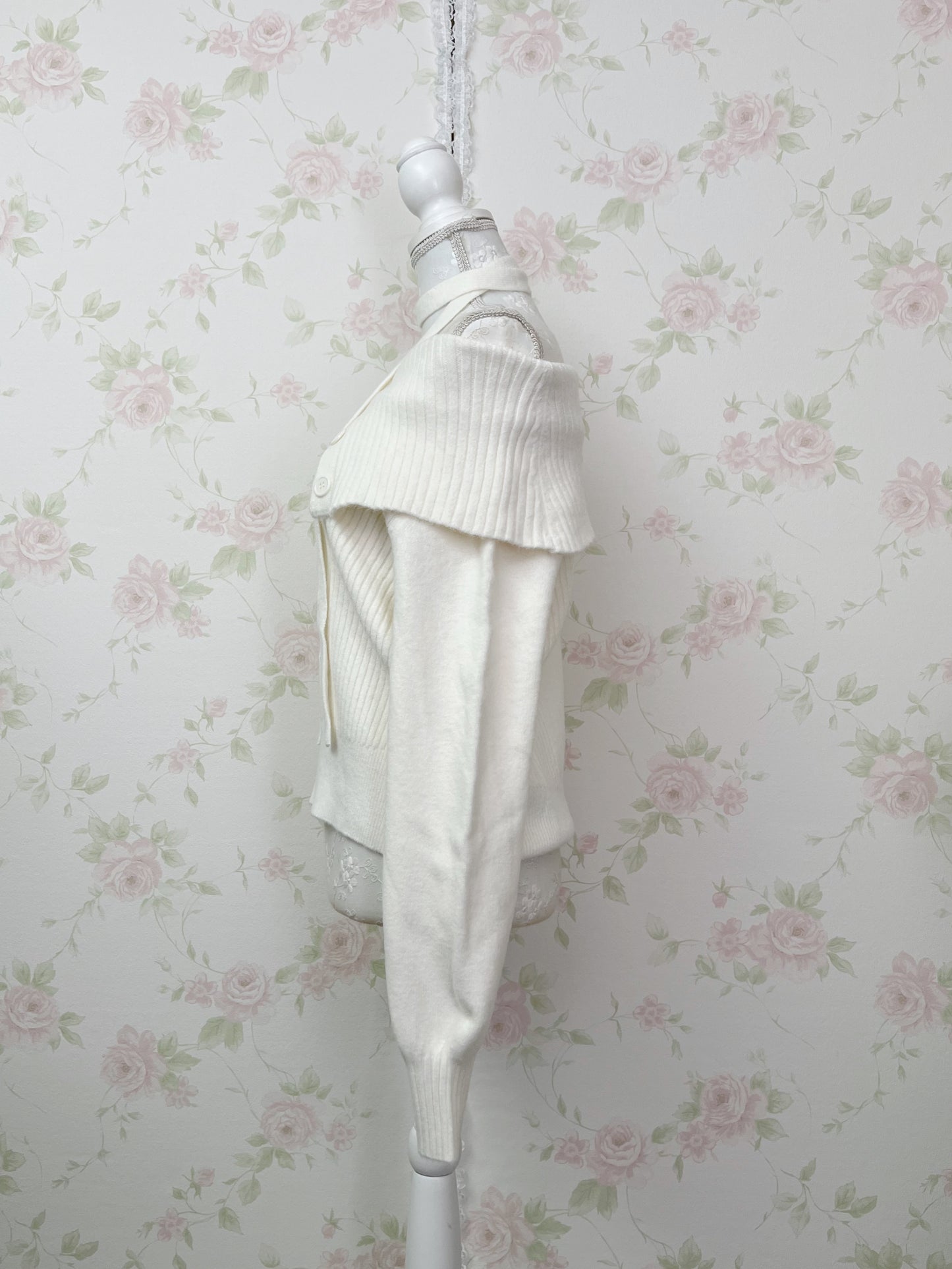 Button Up Choker Sweater (Ivory)