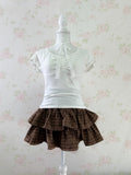 Lace Choker Girly Cotton T-Shirt  (White)