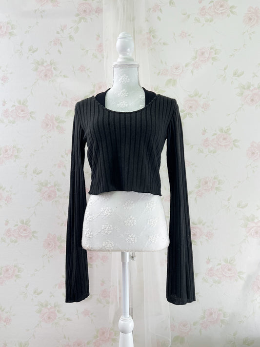 GRL Layered Like Halter Neck Top (Black)