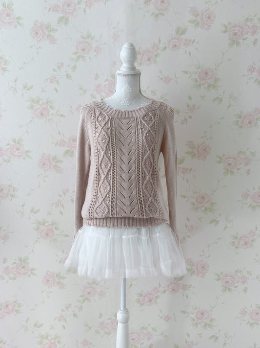 L’EST ROSE Cotton Mix Sweater (Pink)