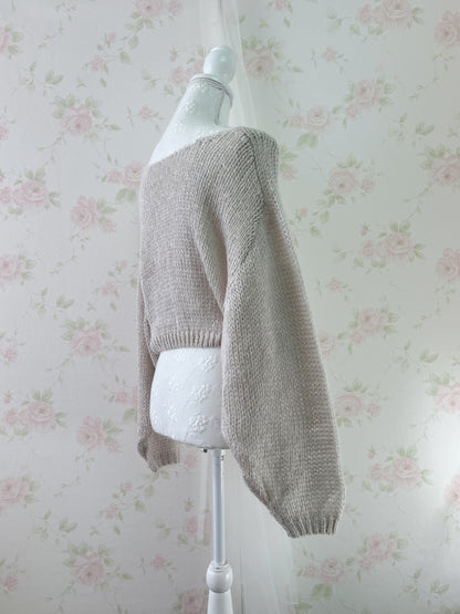GRL Soft Loose Gyaru Sweater (Beige)