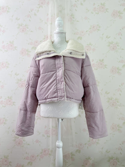 GRL Reversible Boa Puffer Jacket (Pink)