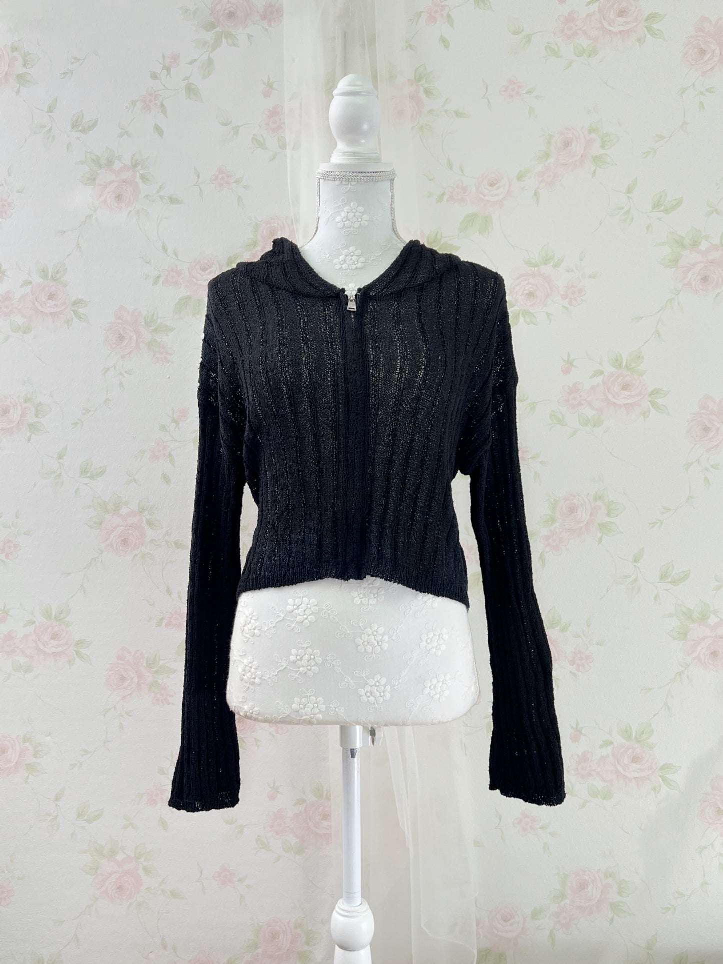 GRL Sheer Gyaru Hoodie (Black)