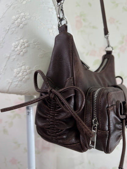 GRL Ribbon Shoulder Bag (Chocolate)