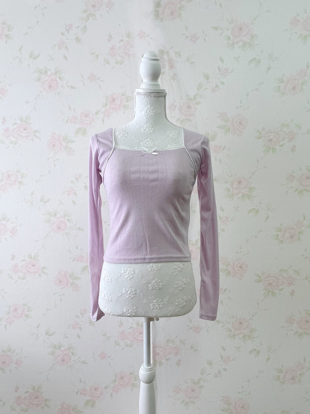(24%OFF)Coquette Girly Top (Purple Pink)