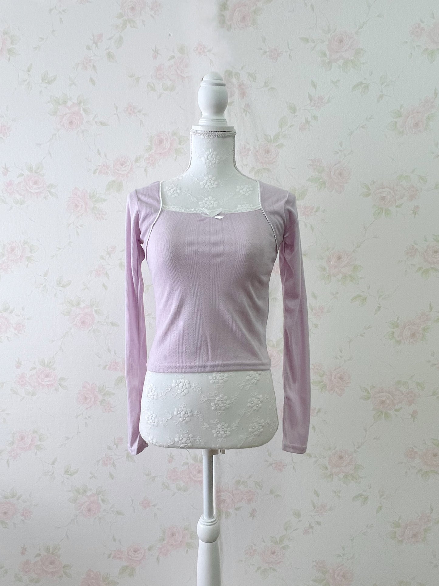 (14% OFF) GRL Coquette Girly Top (Purple Pink)