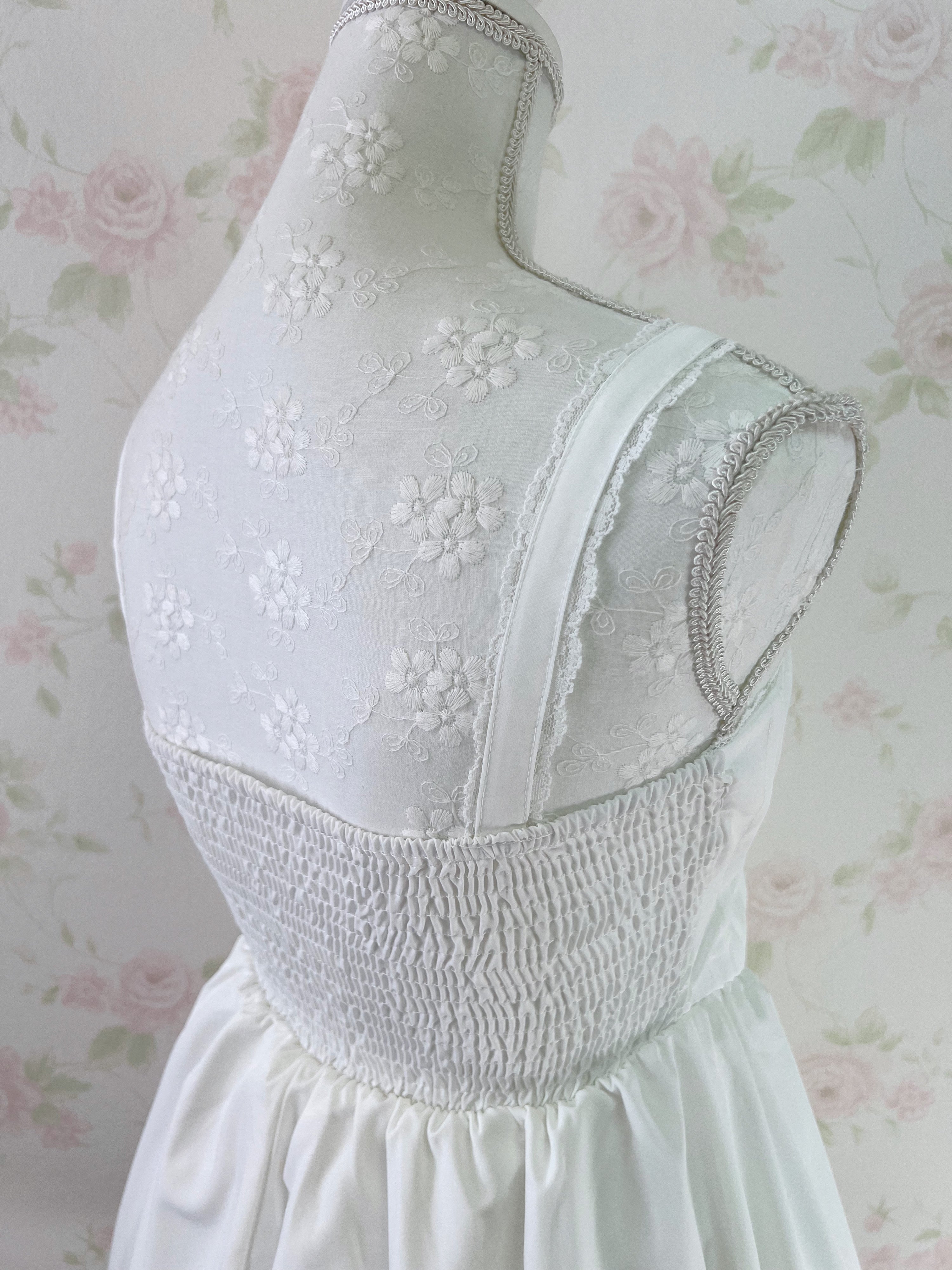 Corset Style A Line Dress (White)