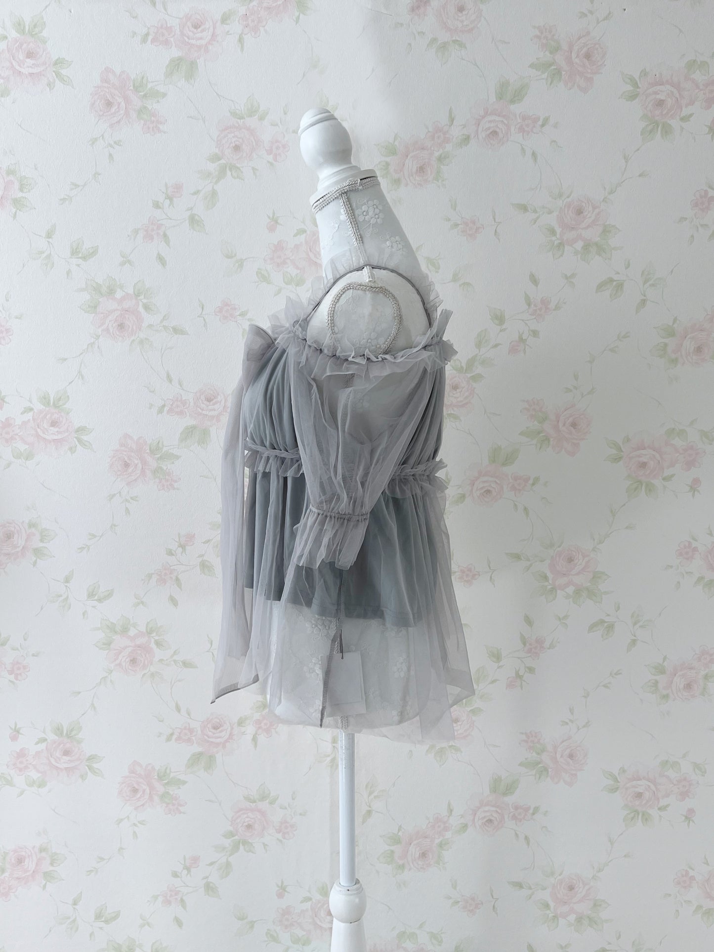 (18% OFF) GRL Chiffon Bow Tunic Top (Gray)
