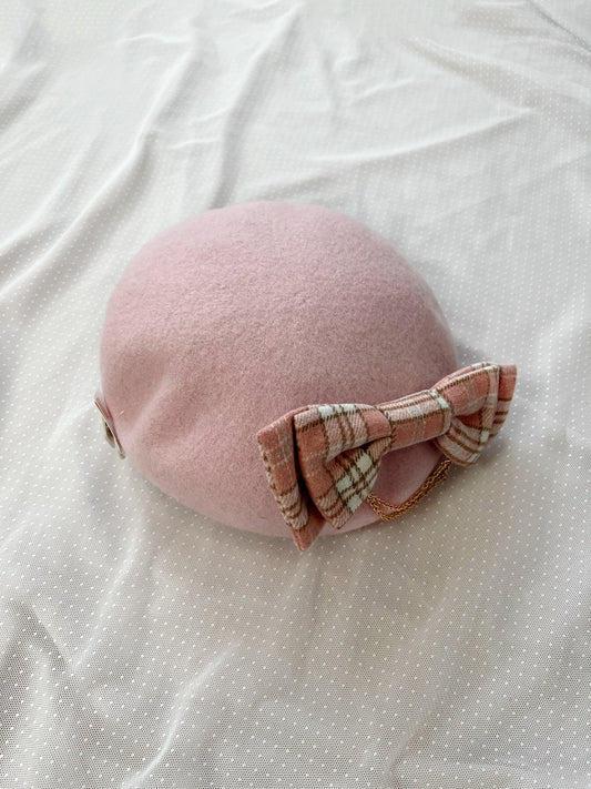 My Melody Checked Bow Wool Beret