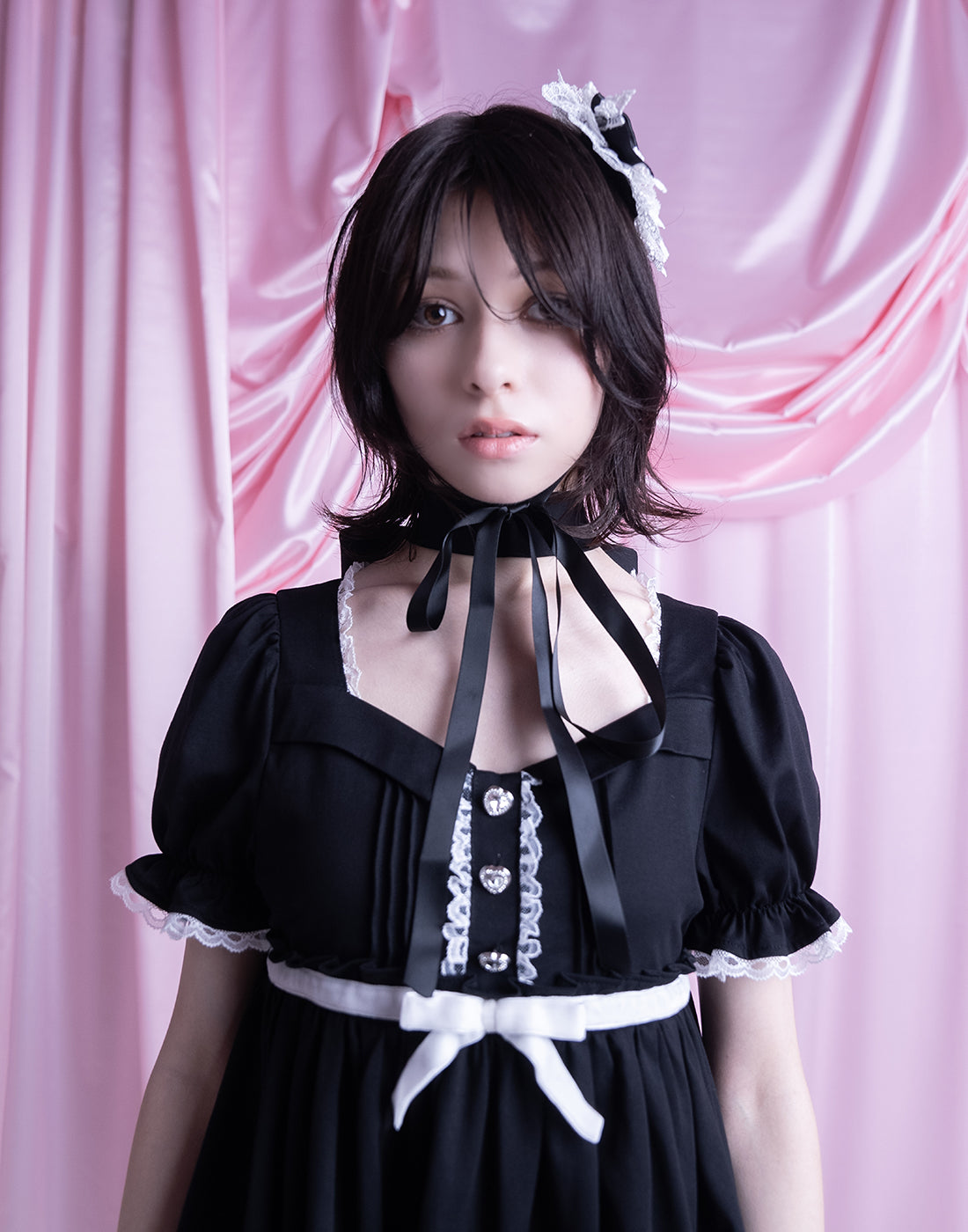 AVENCHUMU Neck ribbon & heart bijou baby doll