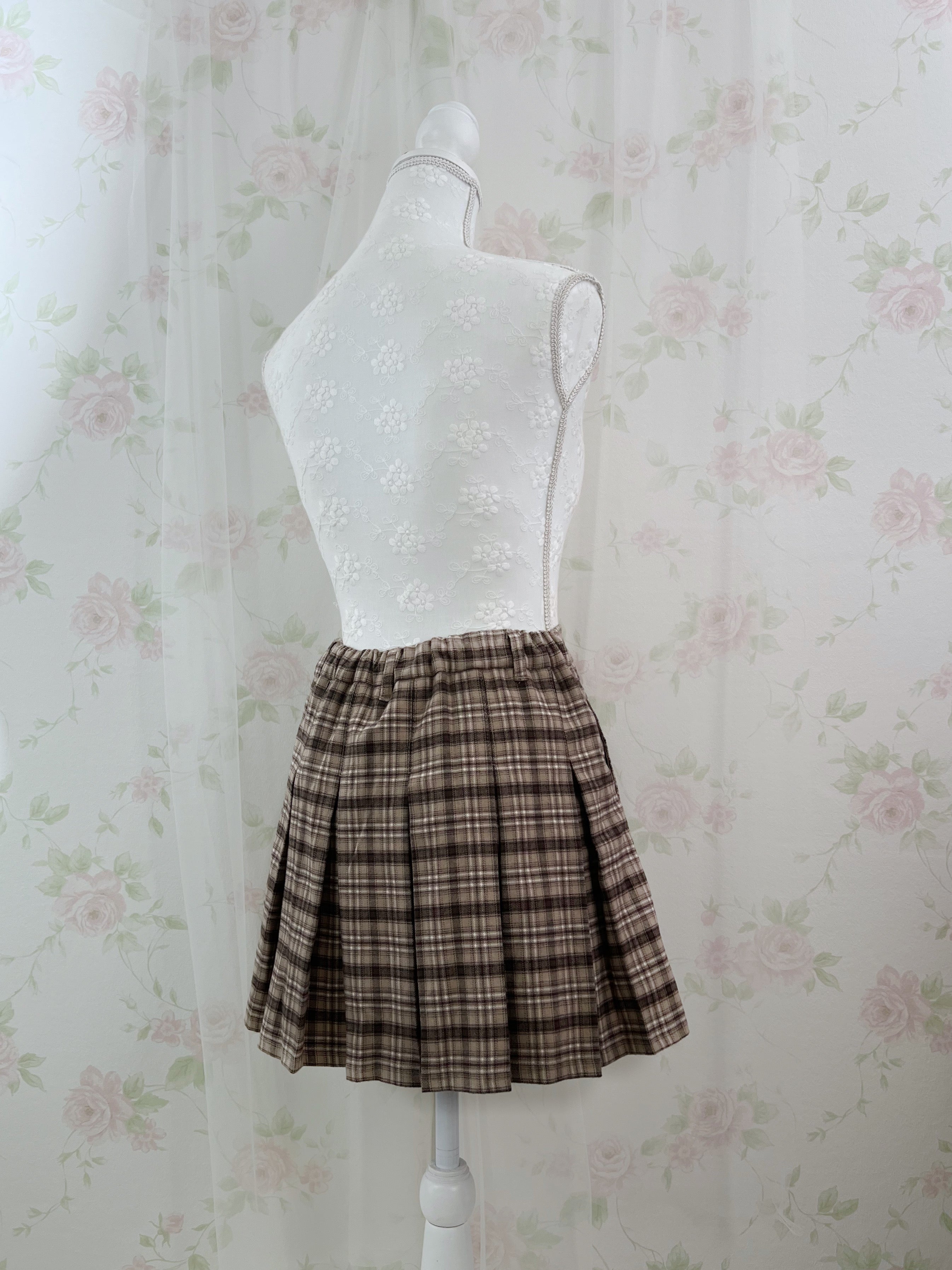 Love Toxic Pleated Checked Skirt