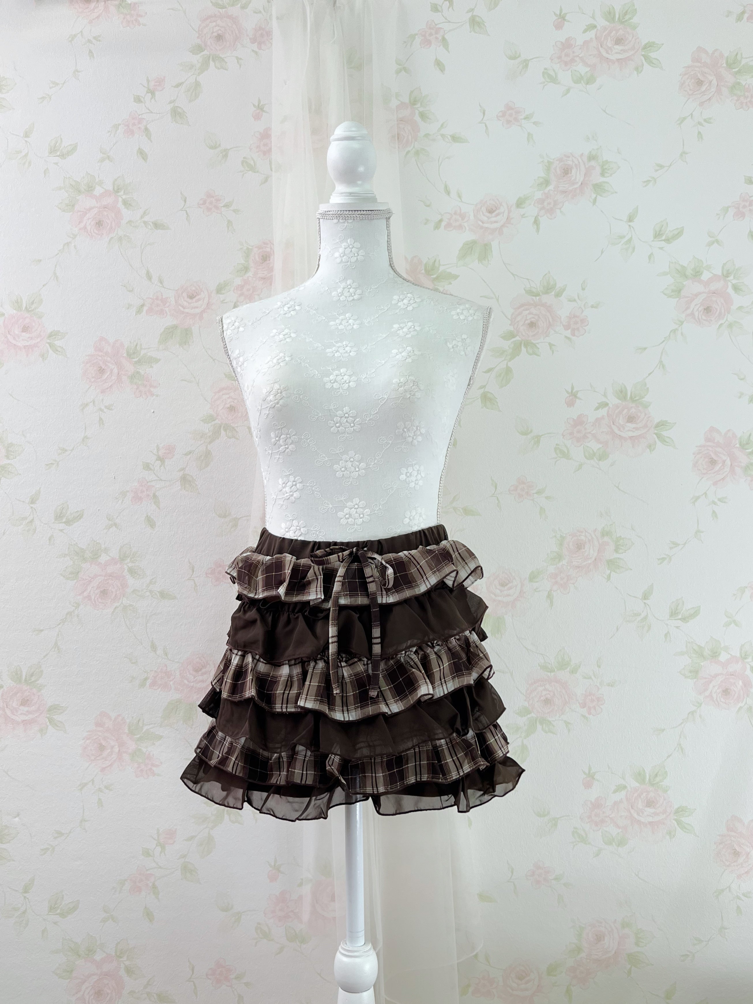 Layered Chiffon Culottes (Brown)