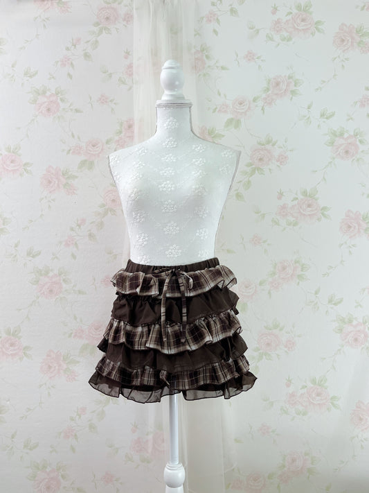 GRL Layered Chiffon Culottes (Brown)