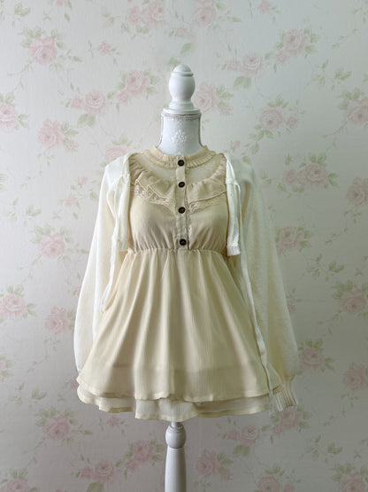 beberose Tulle Front Layered Hem Tunic