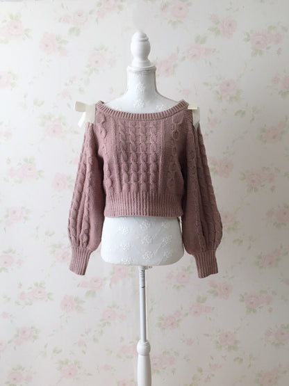 GRL Shoulder Bow Sweater (Pink)
