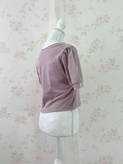 GRL Milkmaid Pearl Button Top (Pink)