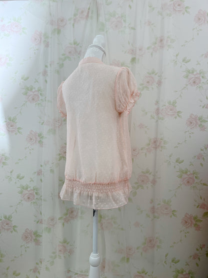 Peach John Bow Tie Chiffon Blouse (Peach Pink)