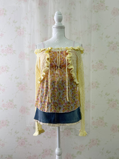 GRL Double String Cardigan (Yellow)