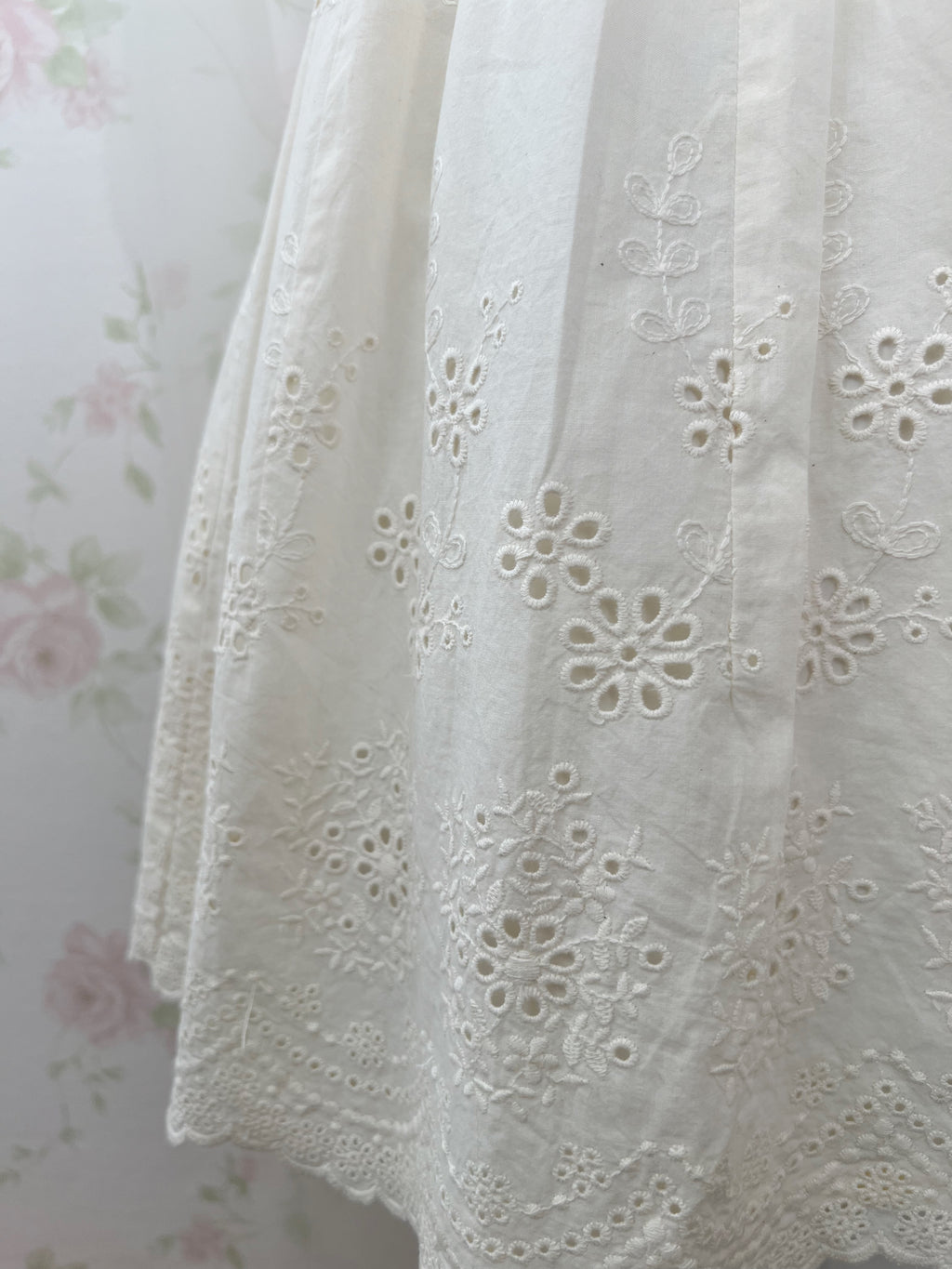 L'EST ROSE Floral Cotton Dress (Ivory)