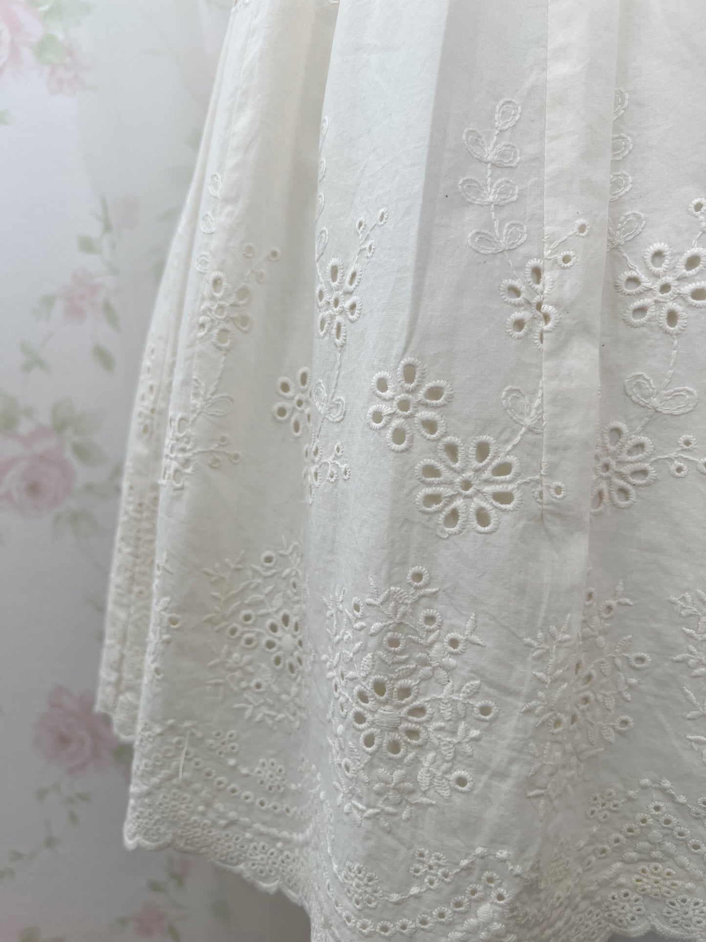 L'EST ROSE Floral Cotton Dress (Ivory)