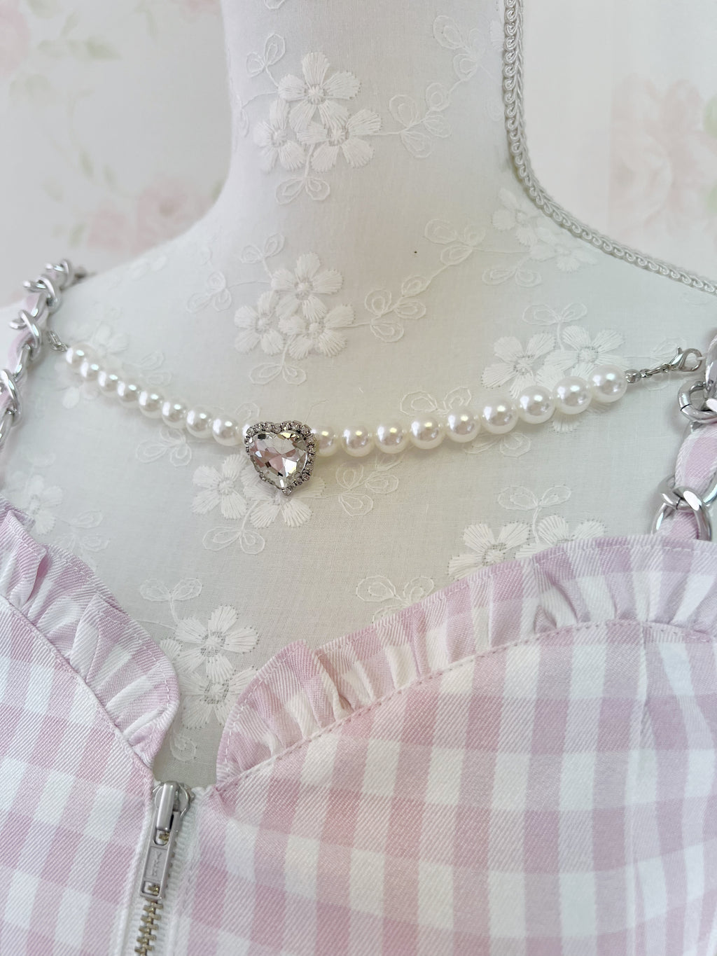 Ank Rouge Gingham Checked Bustier (Pink)
