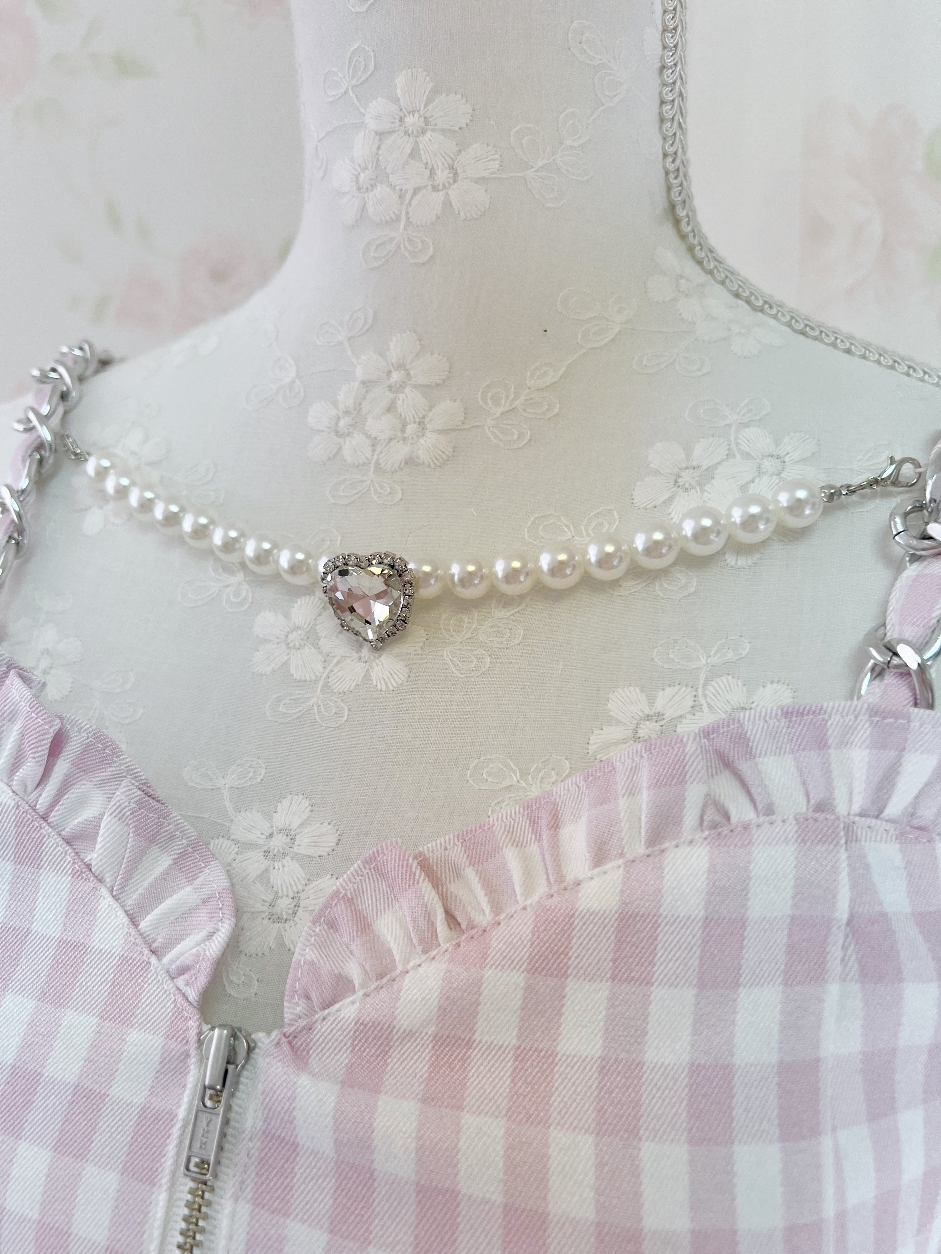 Ank Rouge Gingham Checked Bustier (Pink)