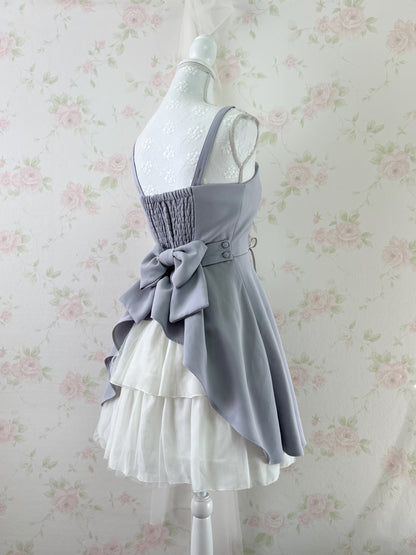 Secret Honey Back Bow Dolly Dress (Purple Blue)
