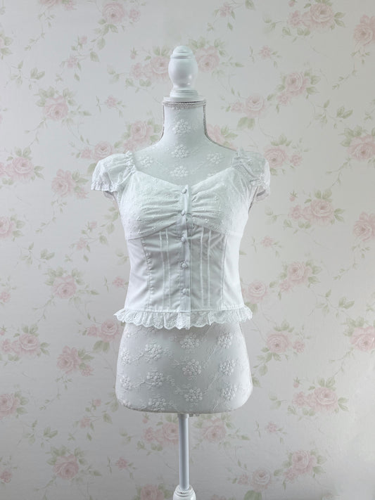 GRL Shoujo Corset Like Blouse (White)