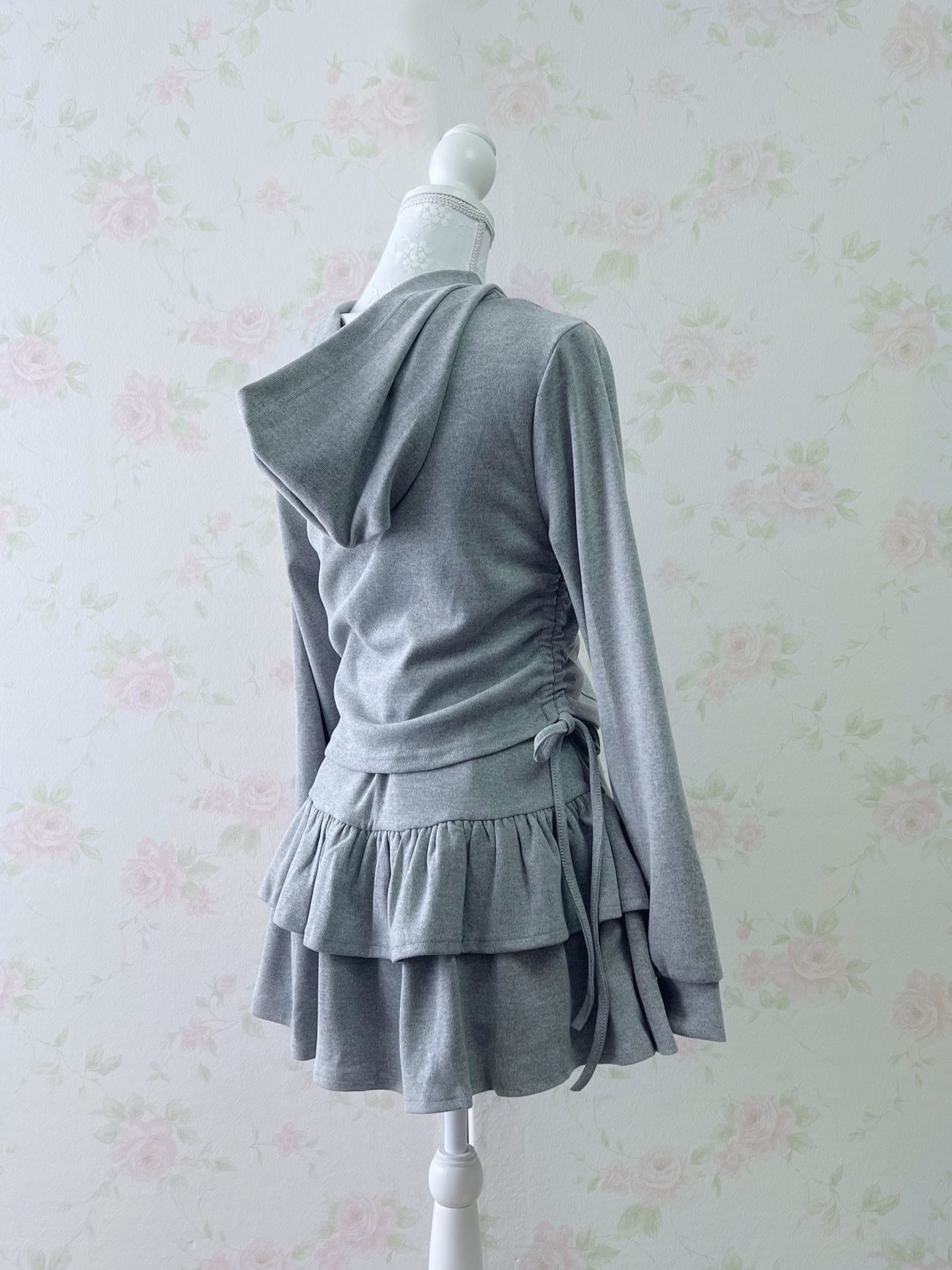 GRL Side Strings Hoodie Skirt Set