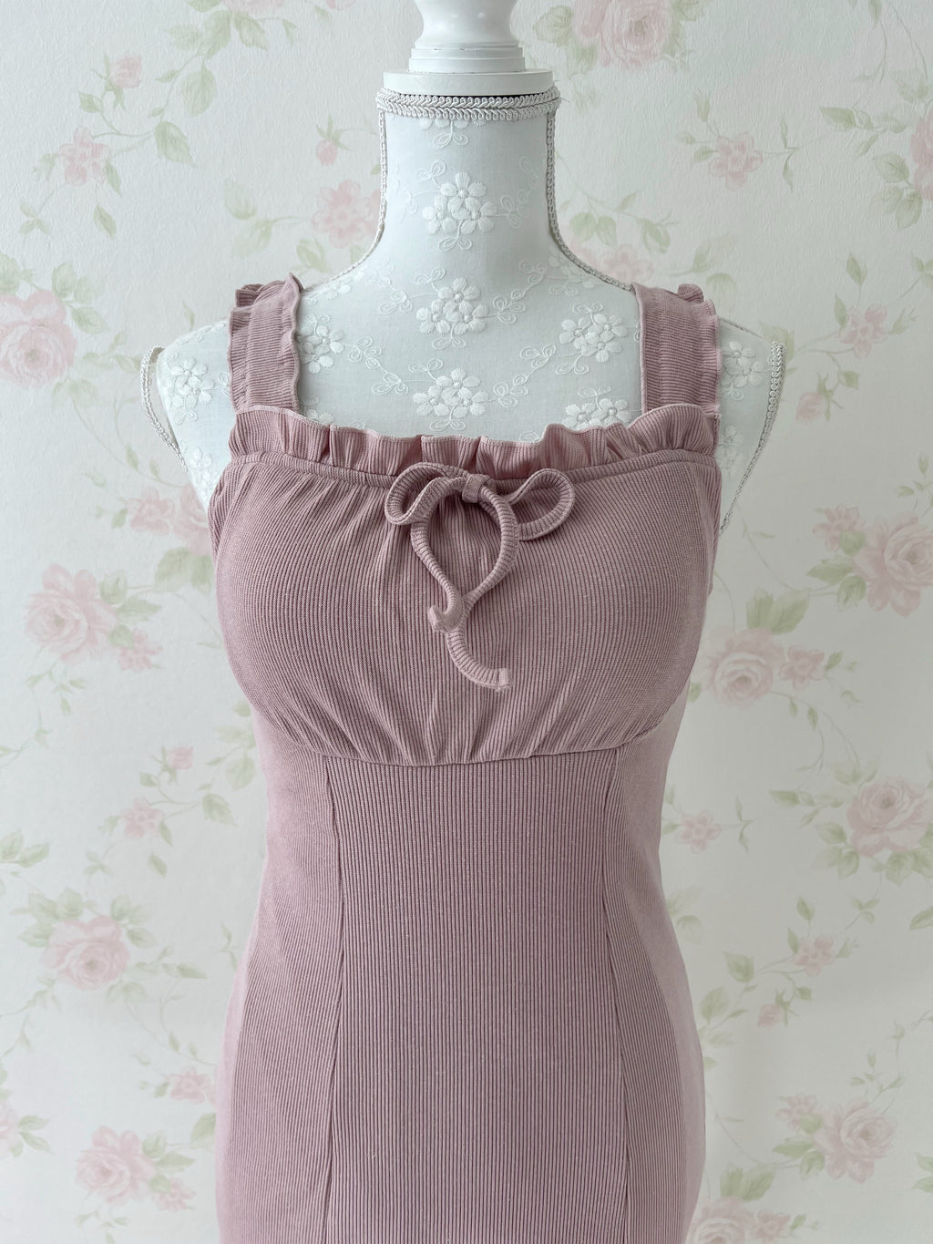 GRL Dolly Frilled Strap Dress (Pink)