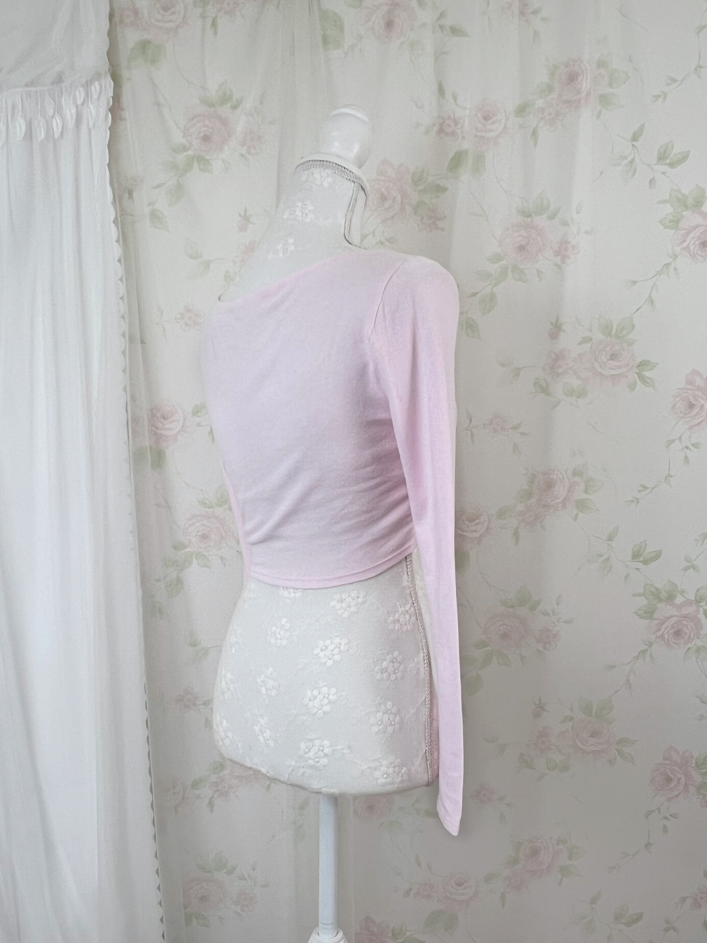 Front Tie Cardigan (Pink)
