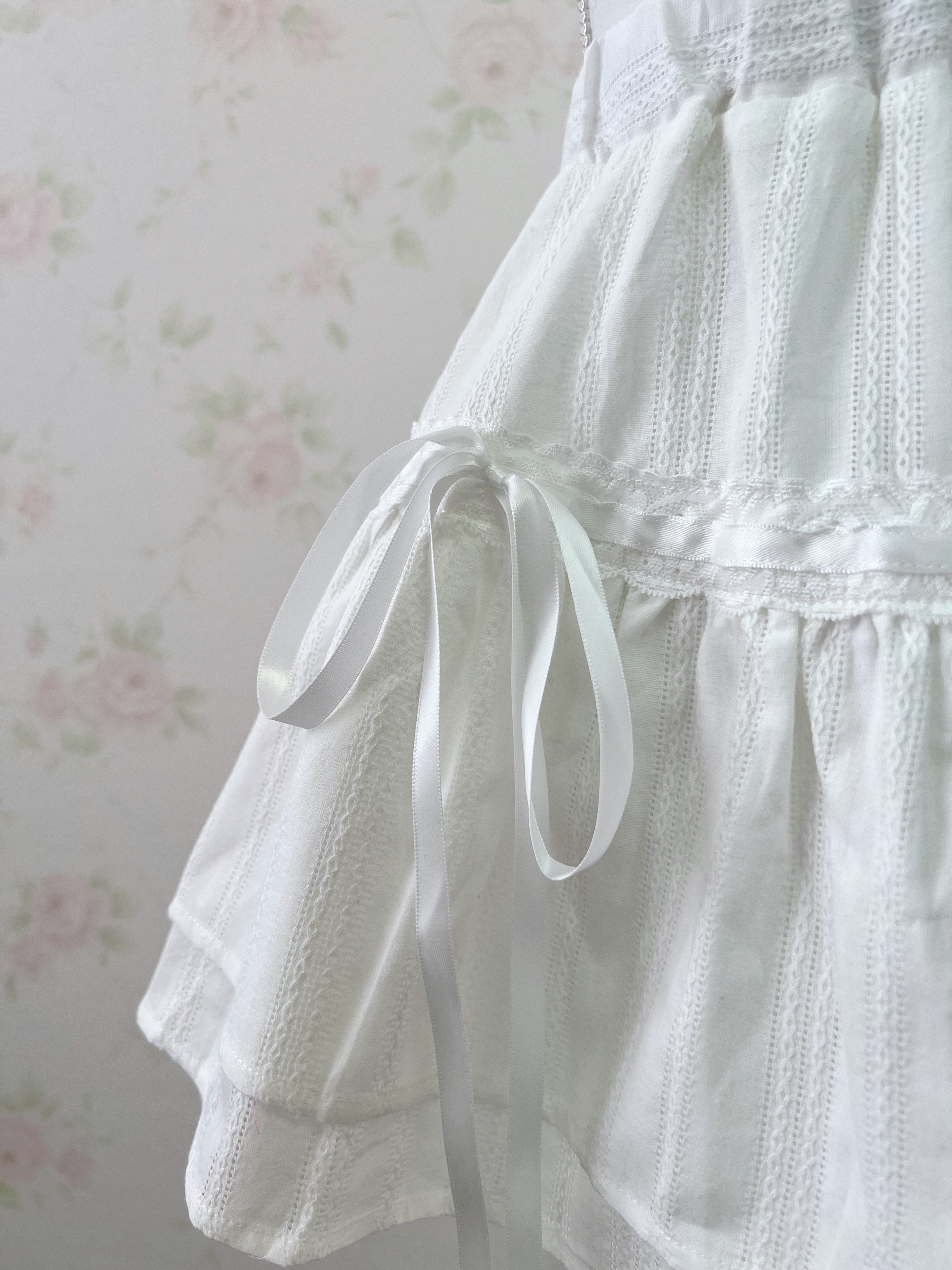 Cotton Side String Skirt (White)