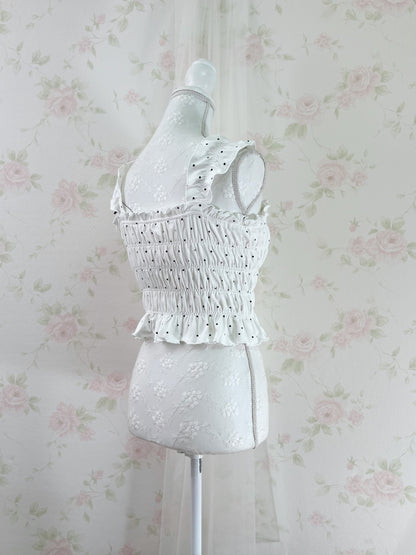 Olive des Olive Polka Dot Double Bow Top