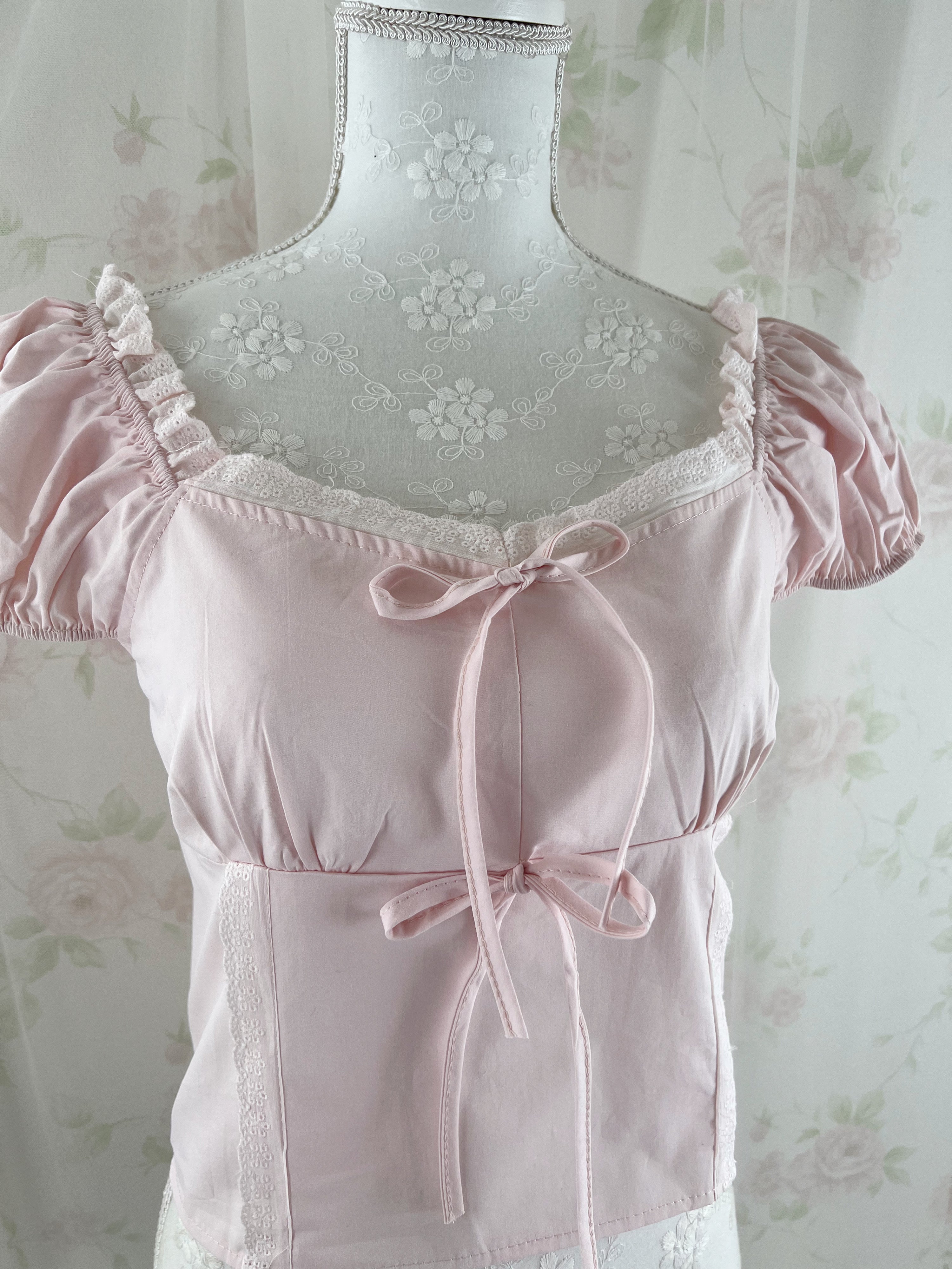 Double String Baby Cotton Blouse (Pink)