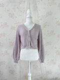 Pearl Button Shaggy Cardigan (Purple)