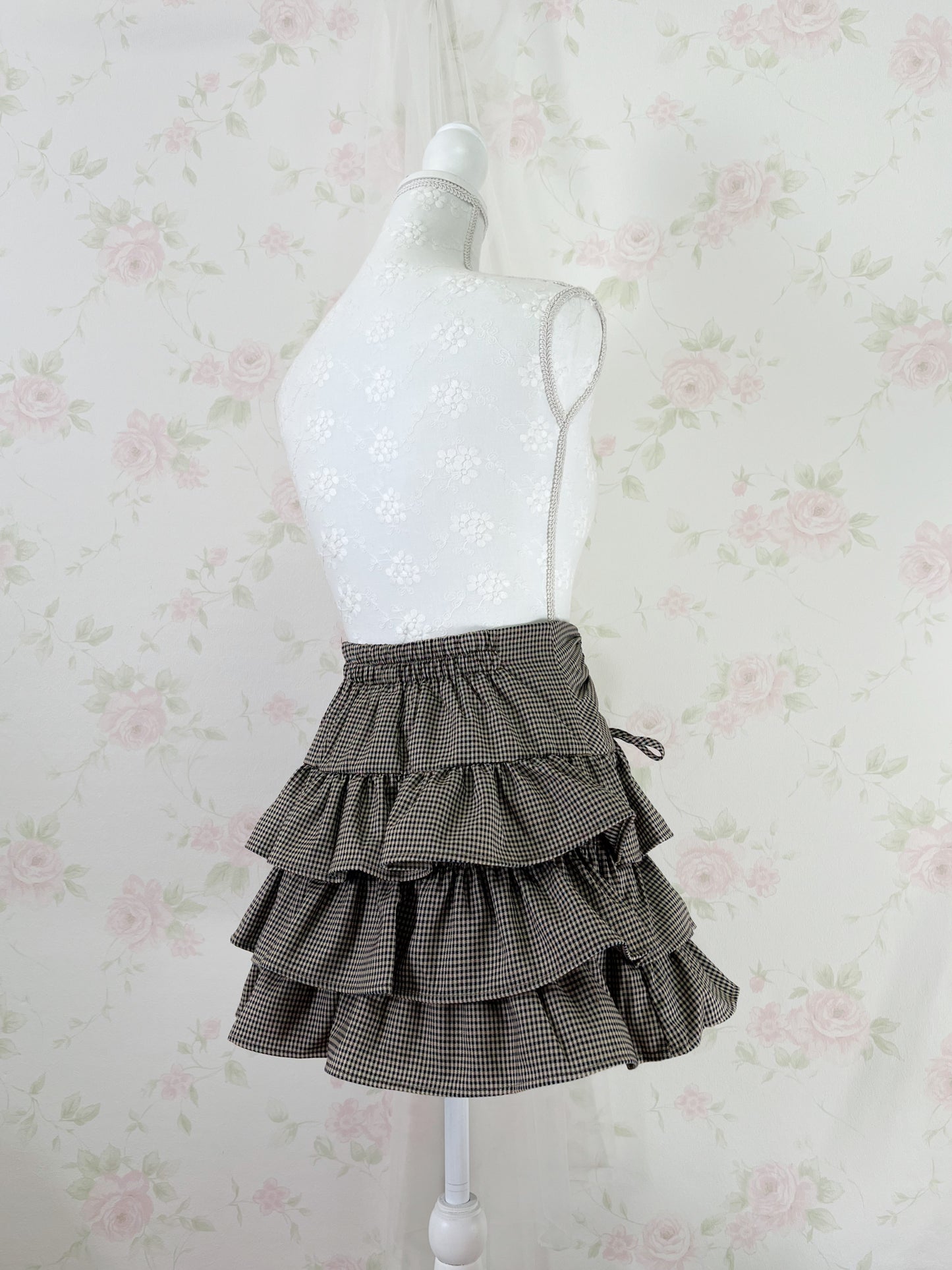 Olive des Olive Side Bow Tiered Skirt (Brown)