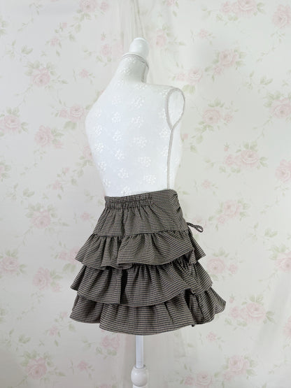 Olive des Olive Side Bow Tiered Skirt (Brown)