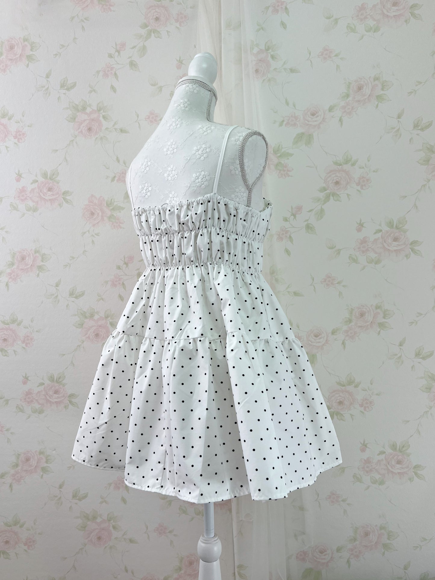 Coca Polka Dot Crispy Fabric Dress