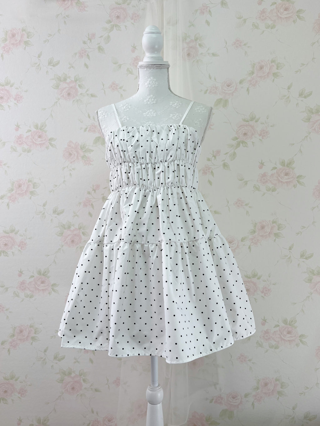 Coca Polka Dot Crispy Fabric Dress