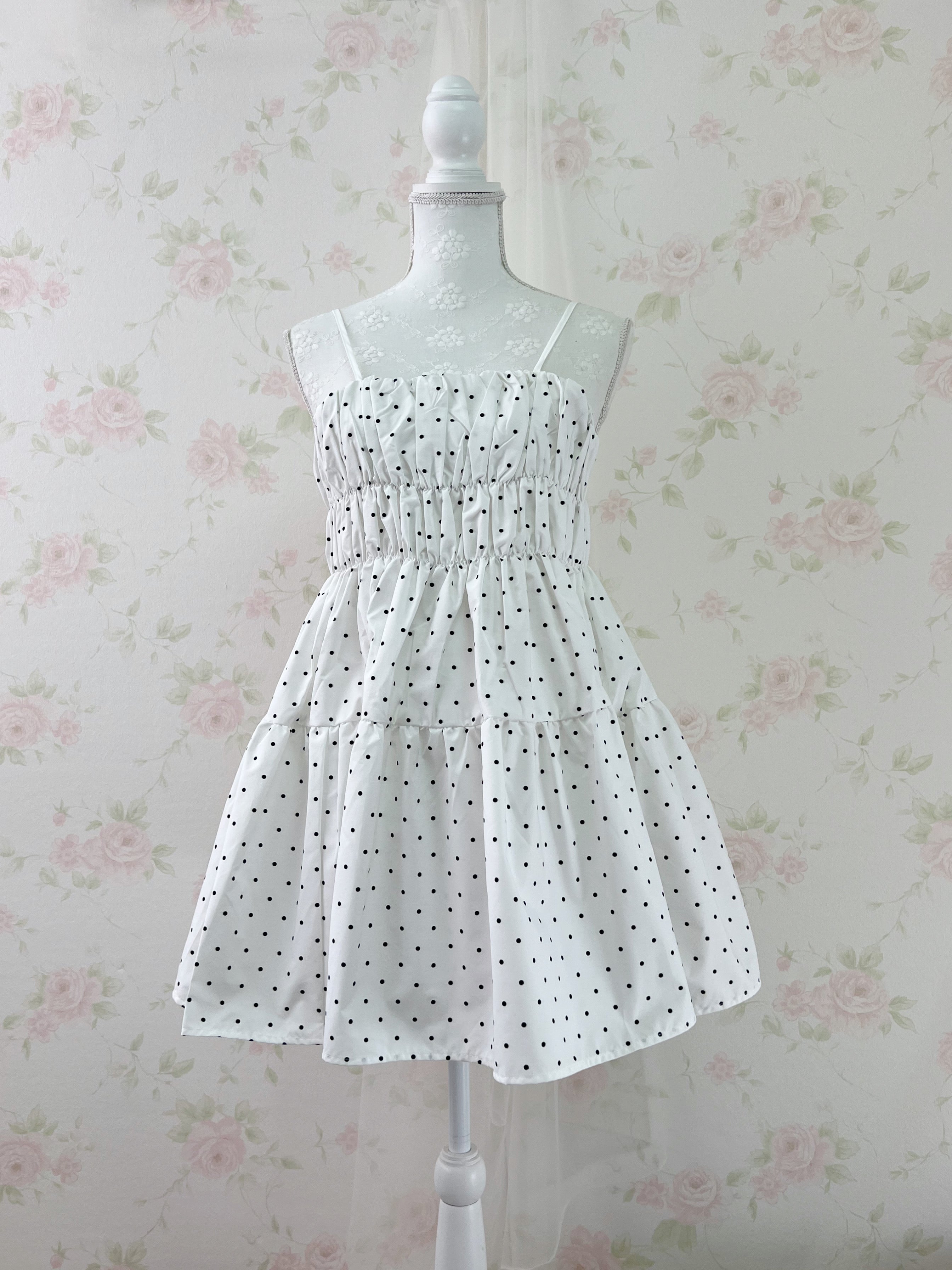 Coca Polka Dot Crispy Fabric Dress