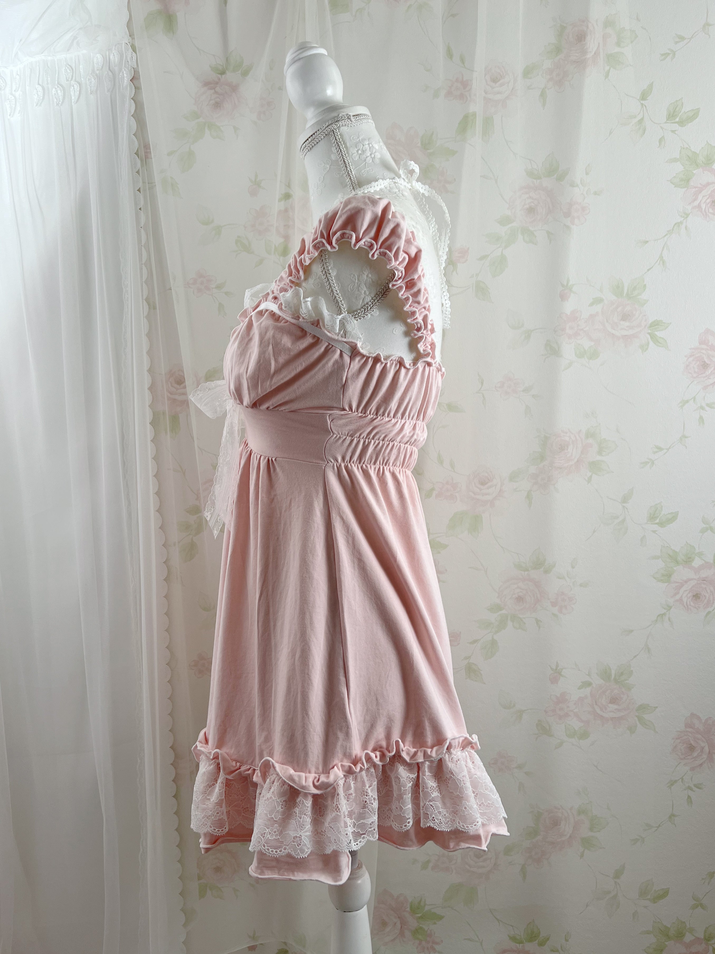 (Pre-order)Vintage Angel Tailor Pink Laloli Dress&Cami Set
