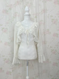 Lacy Front String Cardigan (Cream)